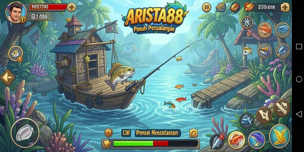 Gameplay ARISTA88 yang menarik saat menangkap ikan di alam bebas.