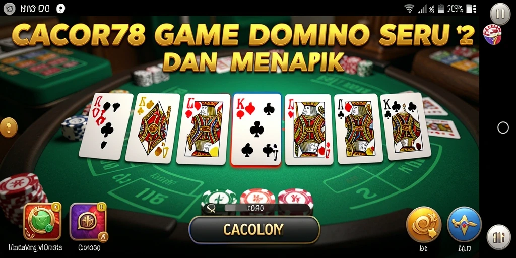 Screenshot utama CACOR78 menampilkan gameplay domino yang seru dan interaktif.