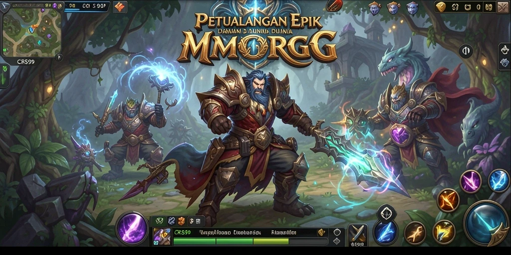 Screenshot CRS99 menampilkan aksi pertarungan mendebarkan dalam gameplay MMORPG.