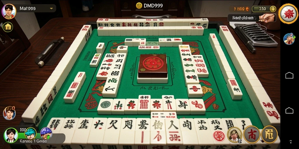 Tampilan gameplay DMD999 yang menarik dan penuh strategi Mahjong.