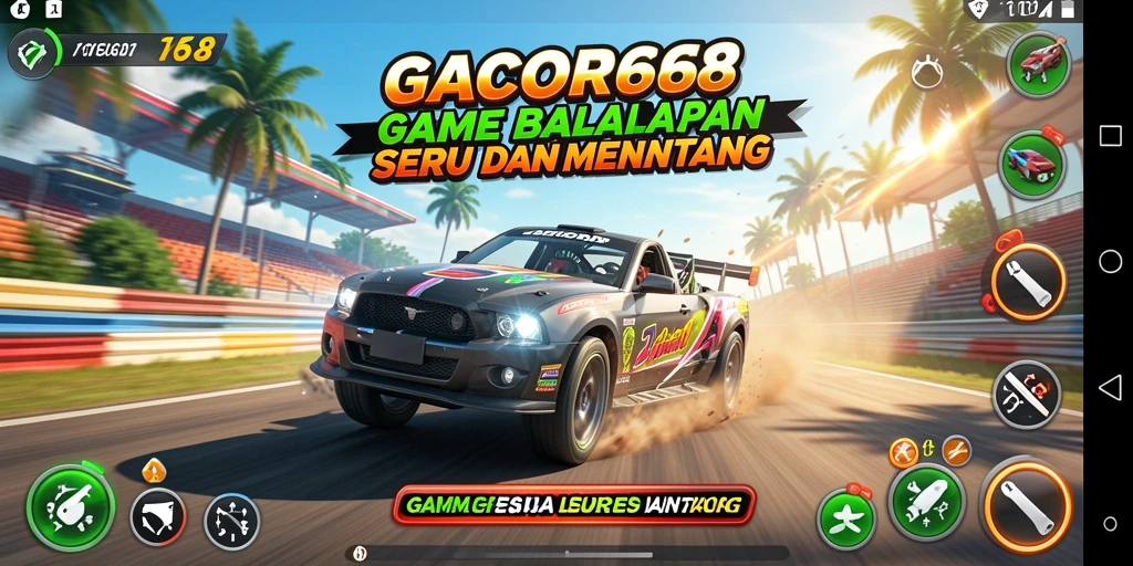 Tangkapan layar gameplay balapan yang menegangkan di GACOR668.