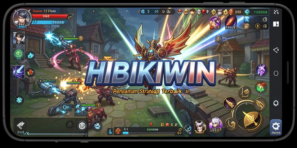Screenshot HIBIKIWIN menampilkan aksi pertempuran strategi yang mendebarkan.