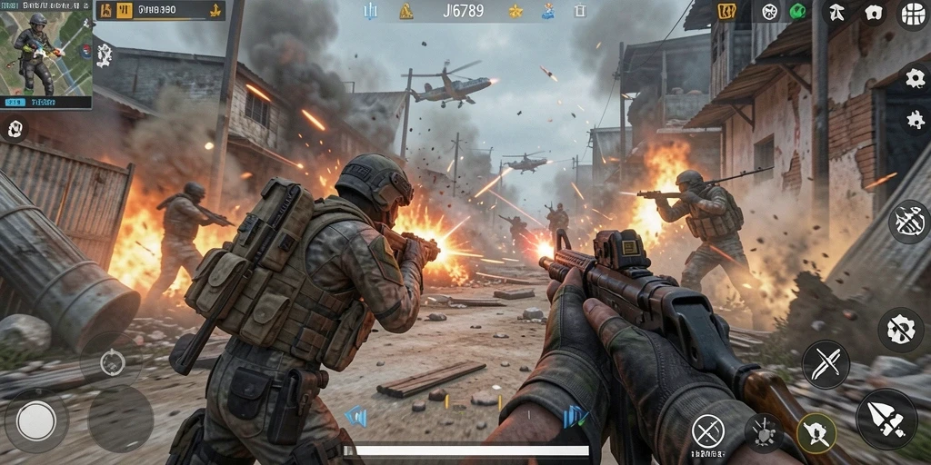 Tampilan gameplay mendebarkan di JP6789 dengan aksi tembak-tembakan yang intens.