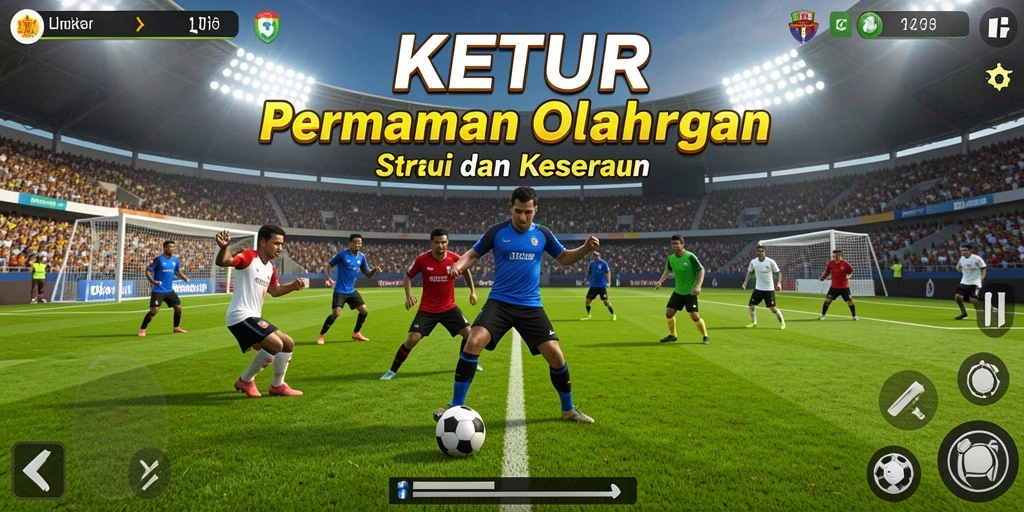 Screenshot gameplay KETUA menampilkan aksi seru olahraga.