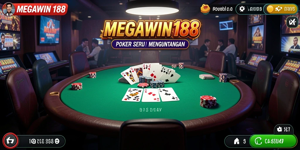 Tampilan gameplay seru dari MEGAWIN188 dalam permainan Poker.