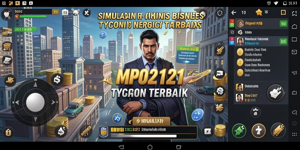 Screenshot gameplay MPO2121 menampilkan simulasi bisnis yang seru.