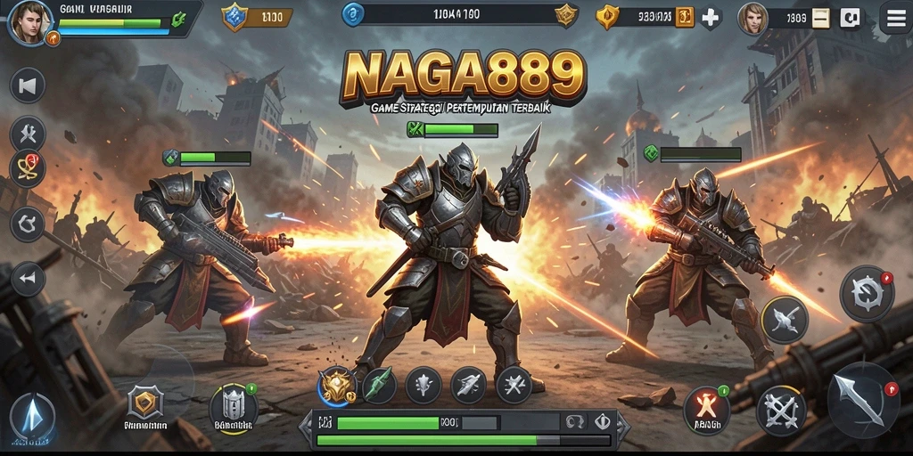 Tampilan gameplay NAGA889 menunjukkan strategi pertempuran yang intens.