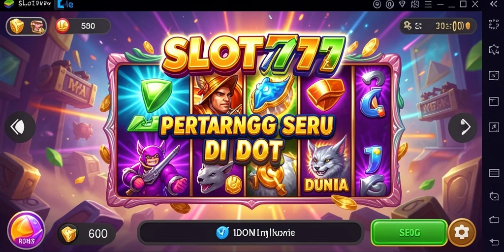 Screenshot utama menunjukkan pertarungan seru antara karakter di SLOT777.