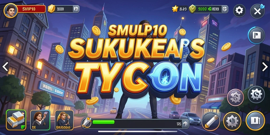 Tampilan utama gameplay SVIP10 yang menampilkan konsep bisnis Tycoon.