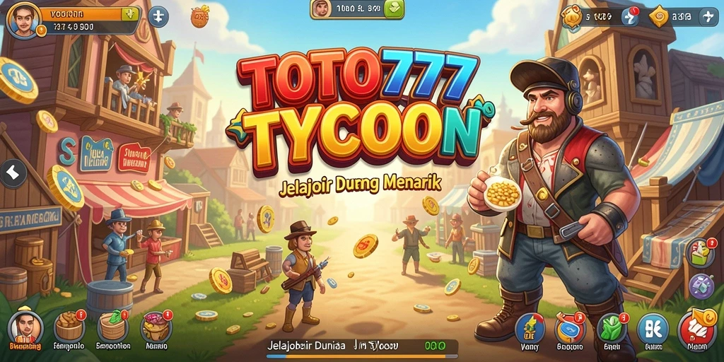 Screenshot permainan TOTO777 menunjukkan aksi manajemen bisnis yang seru.